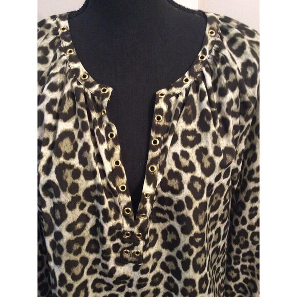 Michael Kors Michael Animal print Medium M Tunic Metal Embellishments - Picture 4 of 6